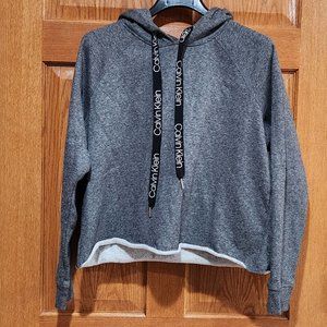 CALVIN KLEIN Performance Women's M Gray Heather Cropped Pullover Hoodie